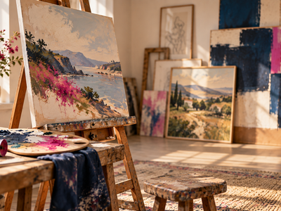 workshop full of artwork tinymuseum artist